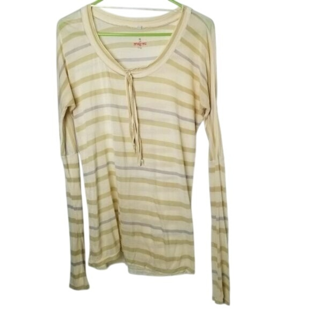 Pete & Greta Johnny Was Womens M Modal Henley Cream Knit Top Casual Everyday